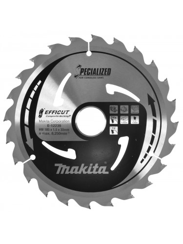 LAME CIRCULAIRE EFFICUT BOIS COMPOSITE 185x30MM 24D Makita