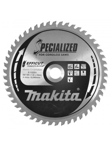 Lame scie circulaire, efficut t.c.t, 190 x 20 mm, 50 t Makita