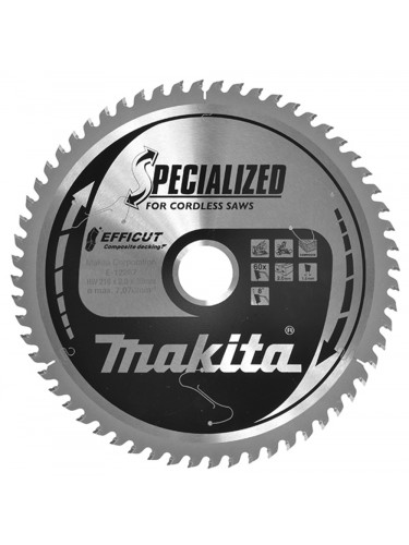 Blade de scie circulaire, Efficut T.c.T, 216 x 30 mm, 60 t Makita