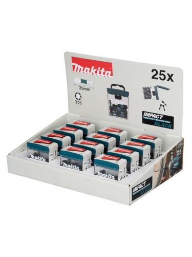 Master Carton 12 x Packs Embouts Impact Black TORX® T25 25 mm Makita