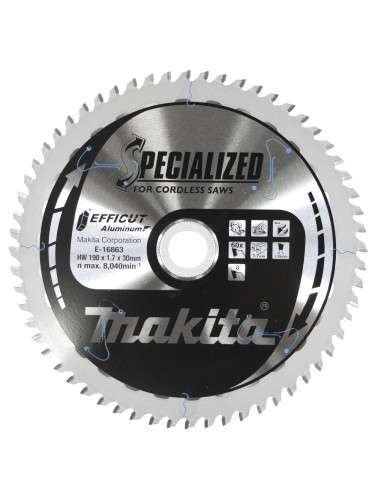 LAME CARB ALU EFFICUT 190X30MM 60D Makita