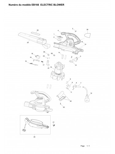 Vue éclatée Makita EB166#01