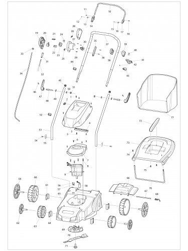 Vue éclatée Makita ELM3710#01