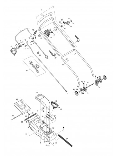 Vue éclatée Makita ELM4120#01