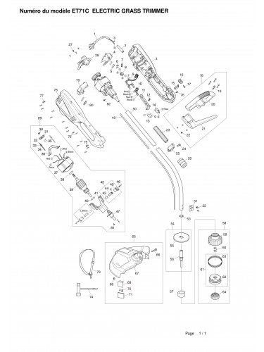 Vue éclatée Makita ET71C#01