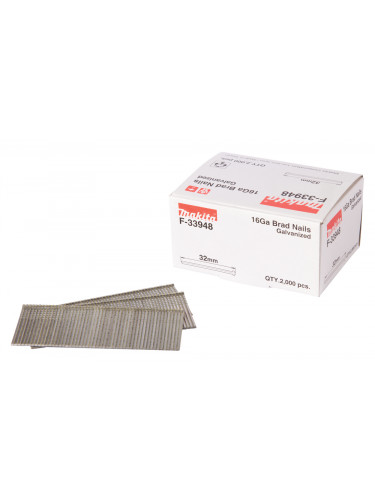 Clous brads T 16 Ga galvanisés, pour cloueurs (GF600, DBN600, SKN16, NT65A, IM65) Makita