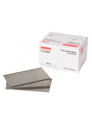Clous brads T 16 Ga galvanisés, 45 mm pour cloueurs (GF600, DBN600, SKN16, NT65A, IM65) Makita