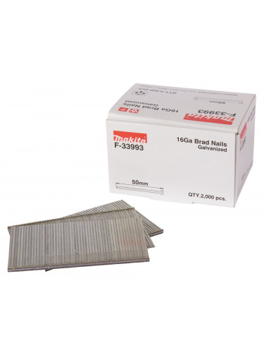 Clous brads T 16 Ga galvanisés, pour cloueurs (GF600, DBN600, SKN16, NT65A, IM65) Makita