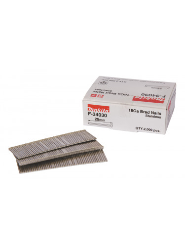 Clous brads T 16 Ga inox , pour GF600 Makita