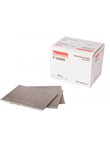 Clous brads T 16 Ga inox , pour GF600 Makita