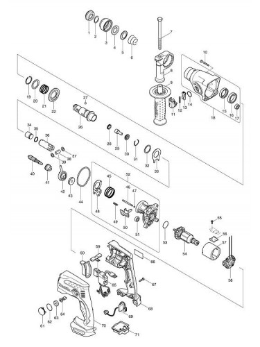 PIECES DETACHEES PERFORATEUR SDS PLUS BHR162RFE