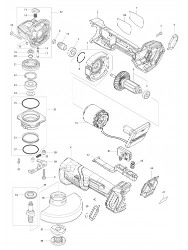 Vue éclatée Makita GA016G#01