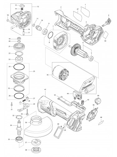 Vue éclatée Makita GA029G#01