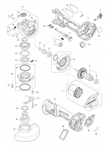 Vue éclatée Makita GA041G#01