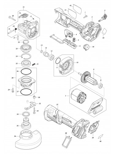 Vue éclatée Makita GA044G#01