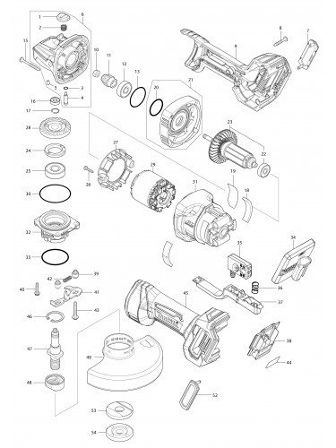 Vue éclatée Makita GA050G#01