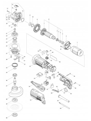 Vue éclatée Makita GA4550R#01
