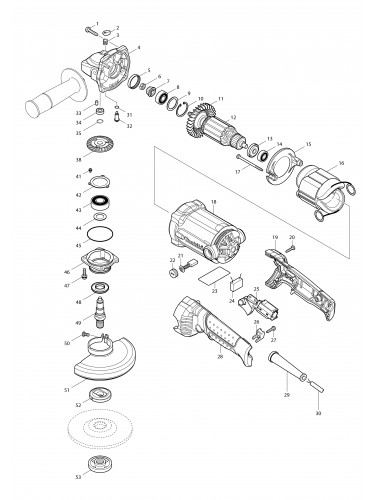 Vue éclatée Makita GA5010#01