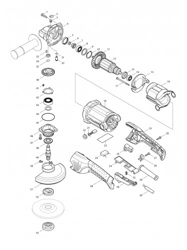 Vue éclatée Makita GA5011#01