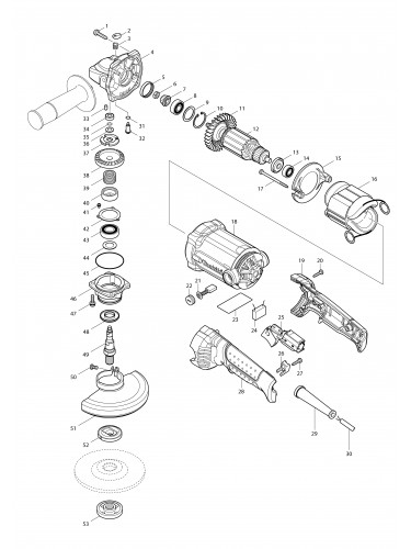 Vue éclatée Makita GA5020#01