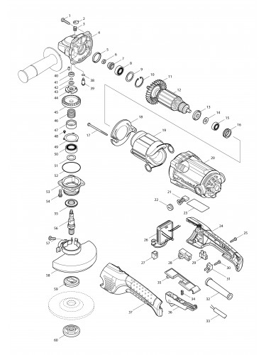 Vue éclatée Makita GA5021C#01
