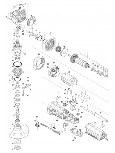 Vue éclatée Makita GA5091#01