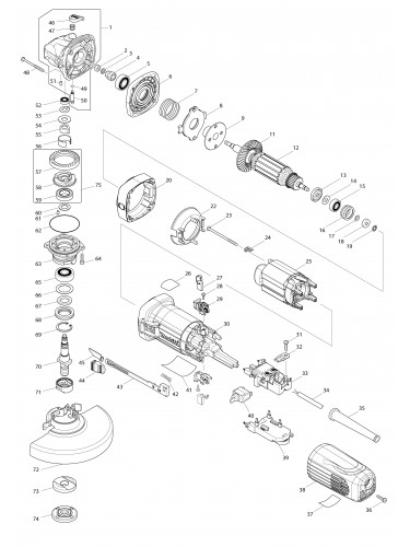 Vue éclatée Makita GA6041C#01