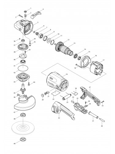 Vue éclatée Makita GA7020S#01
