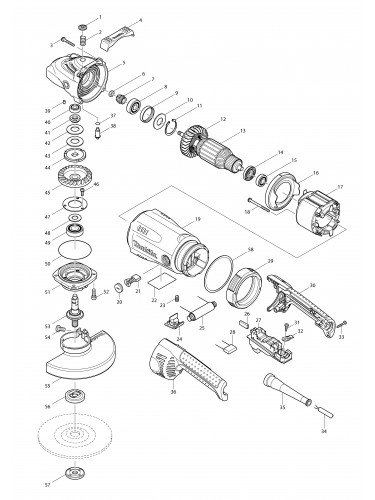 Vue éclatée Makita GA7030S#01