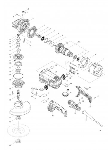 Vue éclatée Makita GA7061R#01
