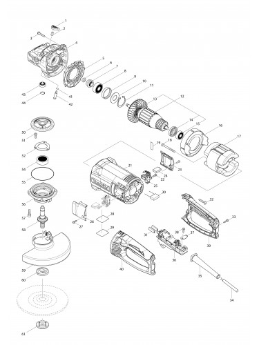 Vue éclatée Makita GA7062#01