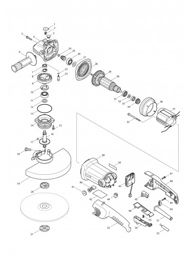 Vue éclatée Makita GA9010C#01