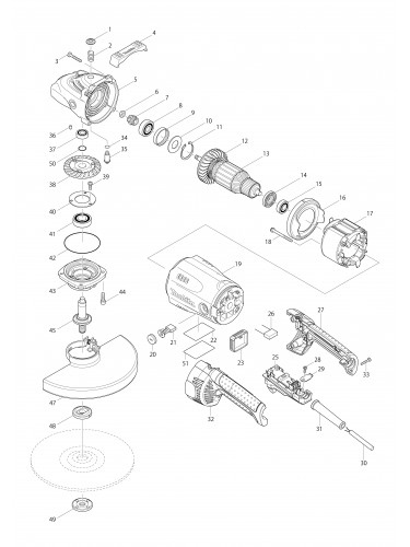 Vue éclatée Makita GA9020R#01