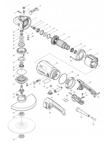 Vue éclatée Makita GA9040S#01