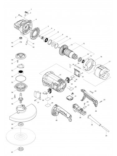Vue éclatée Makita GA9060R#01
