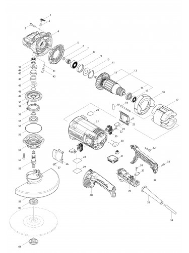 Vue éclatée Makita GA9061R#01