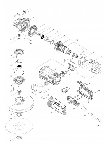 Vue éclatée Makita GA9062R#01