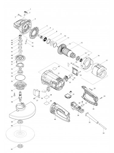 Vue éclatée Makita GA9063R#01