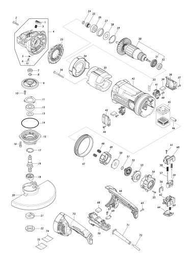 Vue éclatée Makita GA9070#01