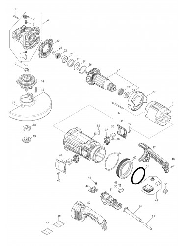 Vue éclatée Makita GA9080#01