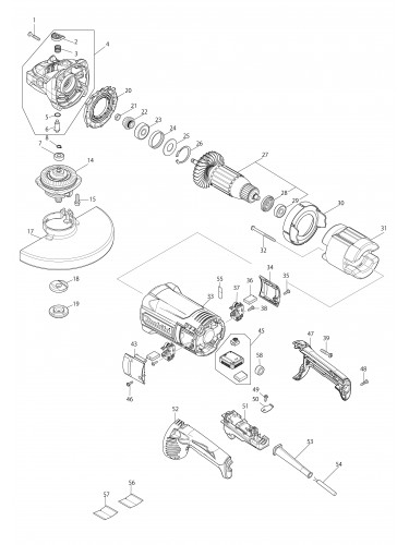 Vue éclatée Makita GA9081#01