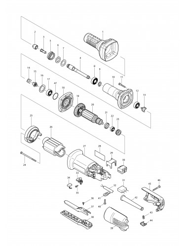 Vue éclatée Makita GD0600#01