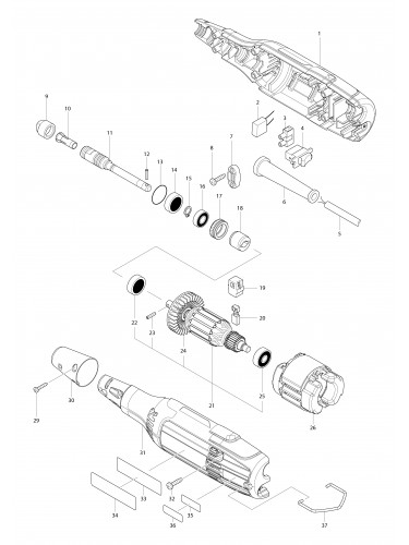 Vue éclatée Makita GD0603#01