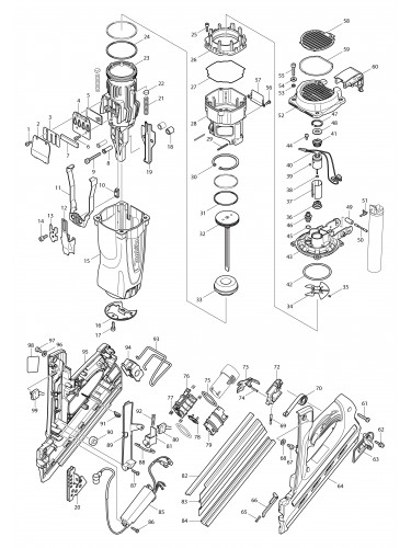 Vue éclatée Makita GN900#01