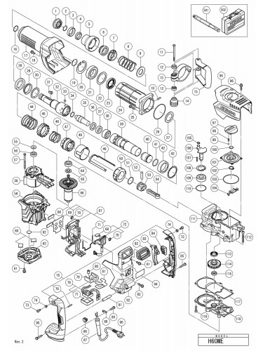 PIECES DETACHEES MARTEAU PIQUEUR HITACHI H60ME
