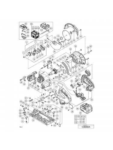 Vue éclatée Hitachi Hikoki C3606DA #01