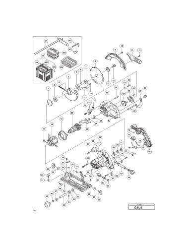 Vue éclatée Hitachi Hikoki C6U3 #01
