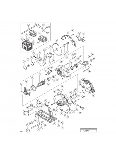 Vue éclatée Hitachi Hikoki C7U3 #01
