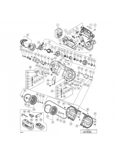Vue éclatée Hitachi Hikoki CB18DBL #01