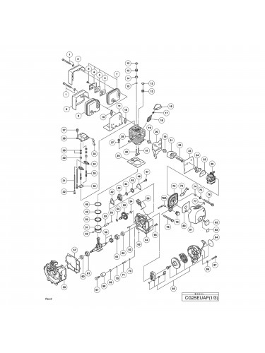 Vue éclatée Hitachi Hikoki CG25EUAP #01